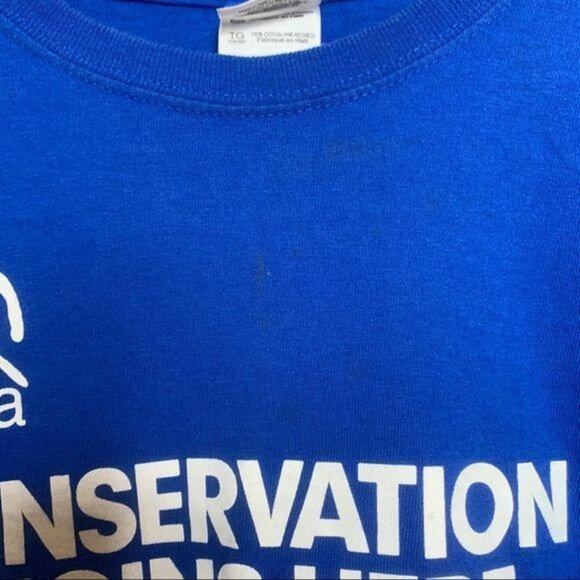 Basic Tee Shirt SCA Conservation Begins Here Americorps Volunteer Blue Youth XL - Picture 5 of 8